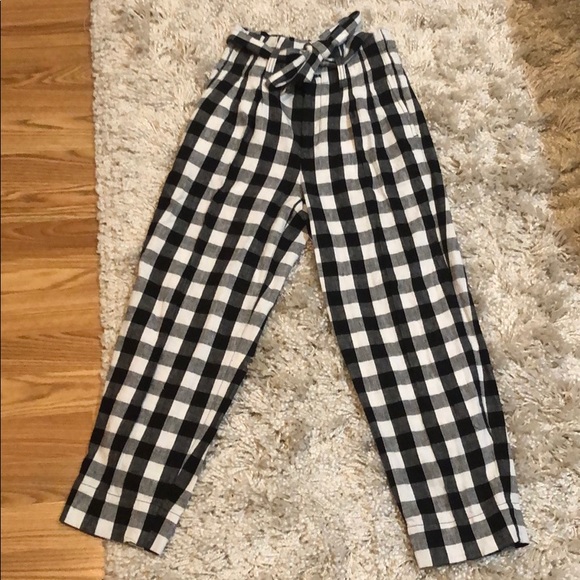 Madewell gingham paper bag pants - Picture 2 of 3